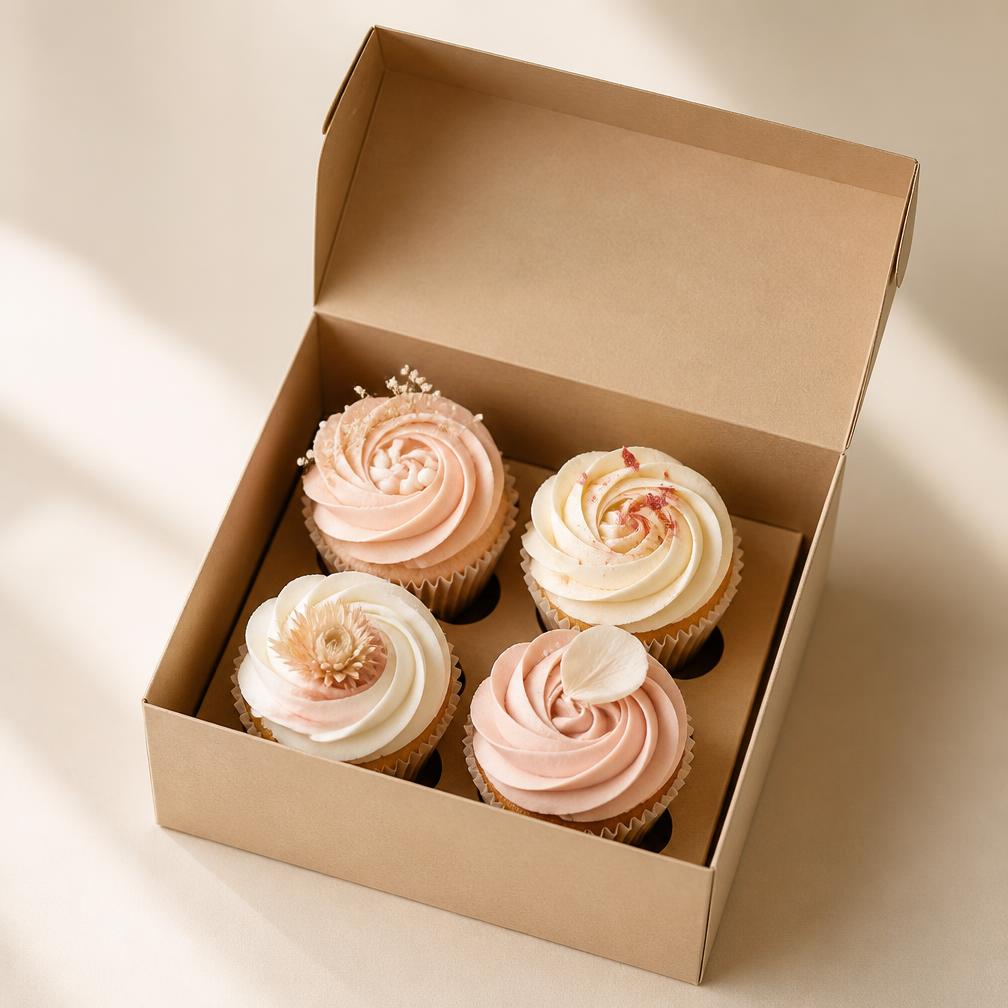 Box of 4 Decorated Cupcakes